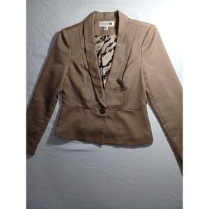 Forever 21 Blazer Tan Career Office Business Casual Womens Medium M